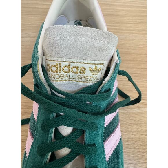 Adidas NWB Size 9.5 Handball Spezial Collegiate Green & Pink Velvet Kelly Dark - Picture 3 of 11